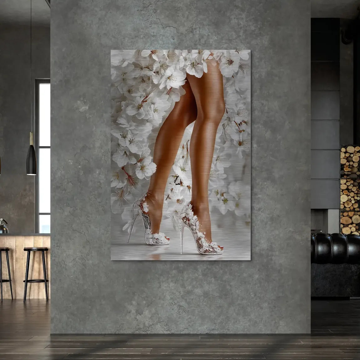 Sensual Blossom Heels Alu Dibond Bild gebürstet