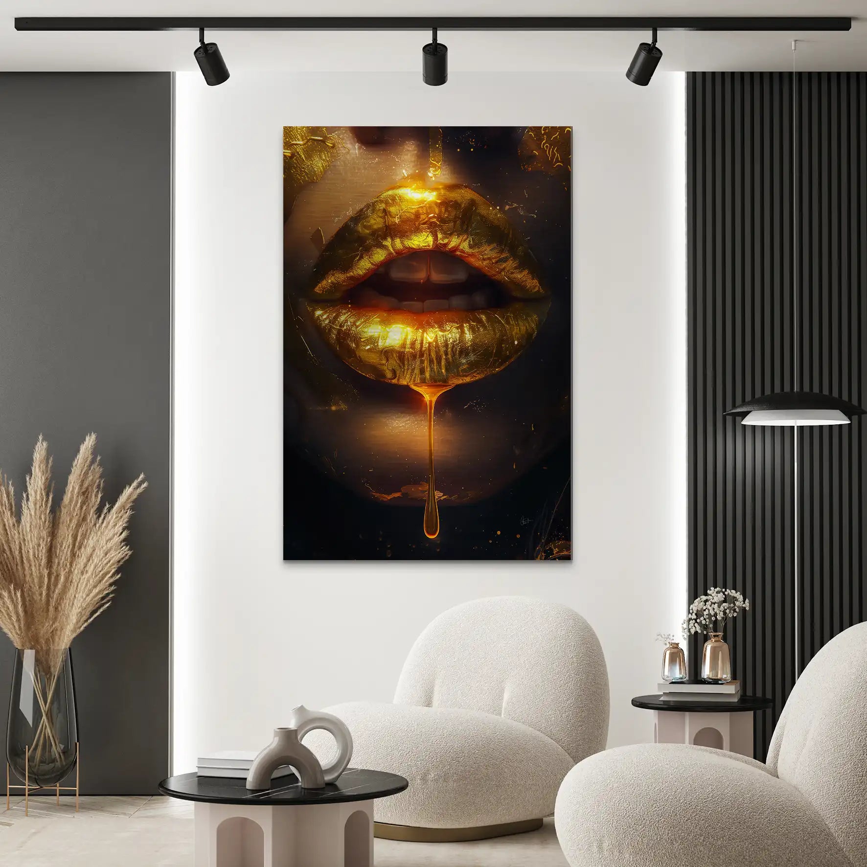 Sweet Gold Lips AluDibond Gebürstet INGALERIE