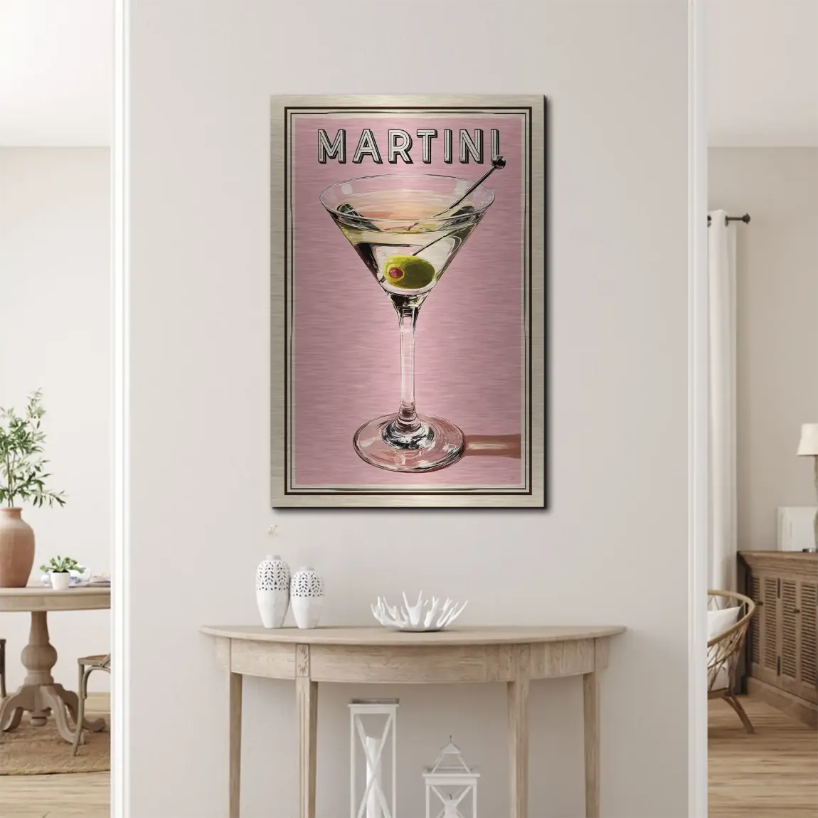 Martini Retro Art Alu Dibond Bild gebürstet
