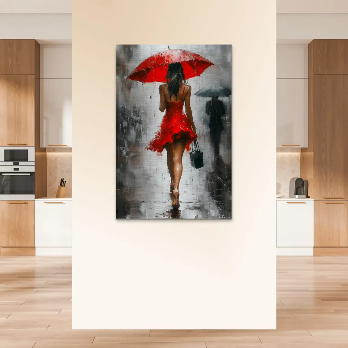 Walk in the Rain Alu Dibond Bild gebürstet