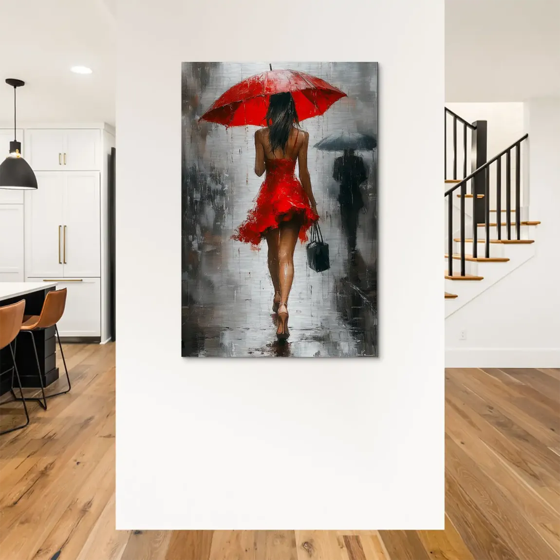 Walk in the Rain Alu Dibond Bild gebürstet