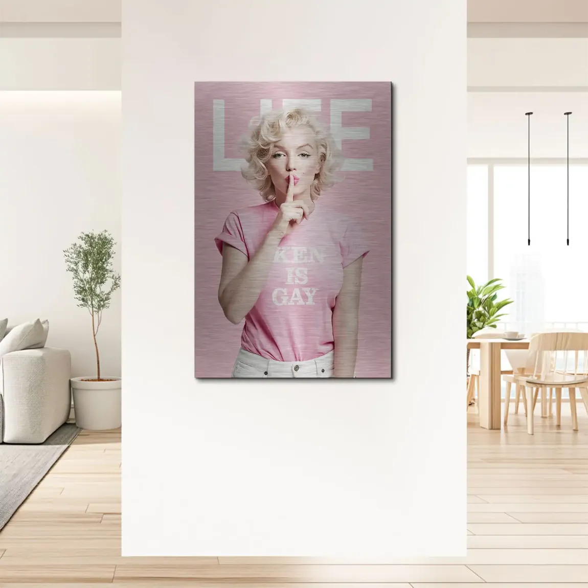 Marilyn Monroe Ken is Gay Aluminiumbild gebürstet