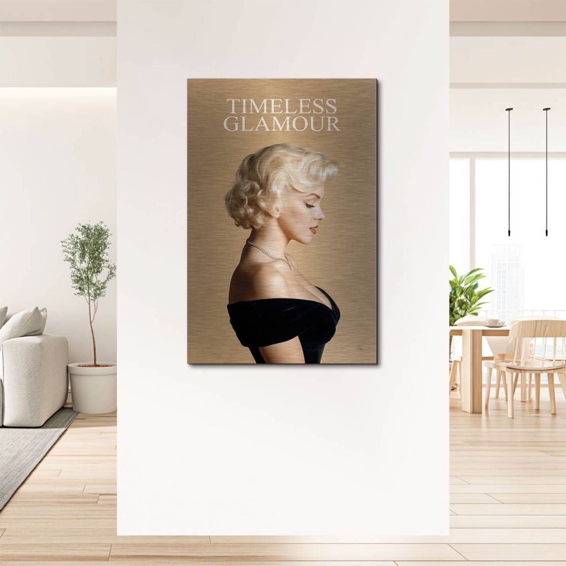 Marilyn Monroe Glam Allure Aluminiumbild gebürstet