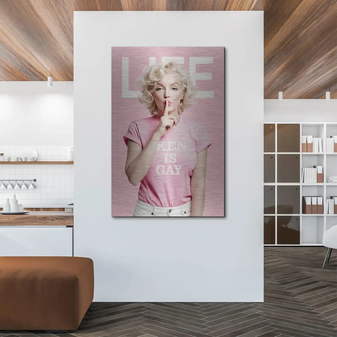 Marilyn Monroe Ken is Gay Aluminiumbild gebürstet
