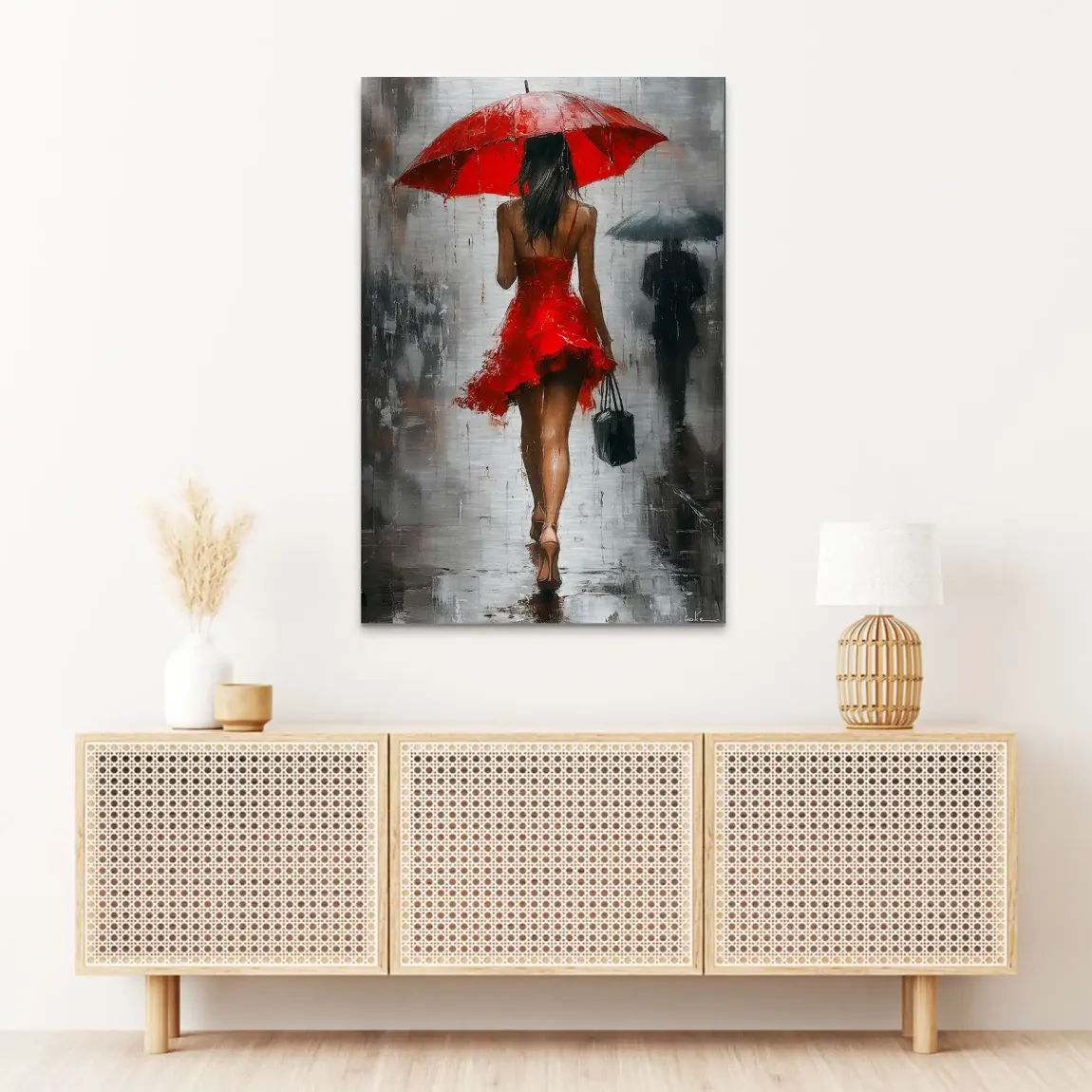 Walk in the Rain Alu Dibond Bild gebürstet