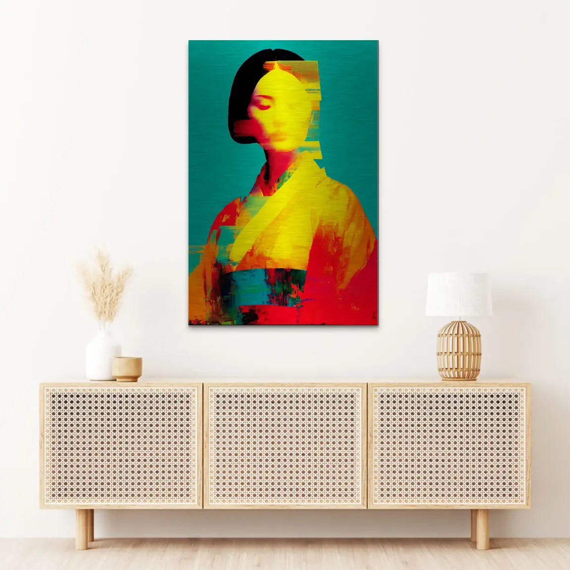Geisha Color Art Alu Dibond Bild gebürstet