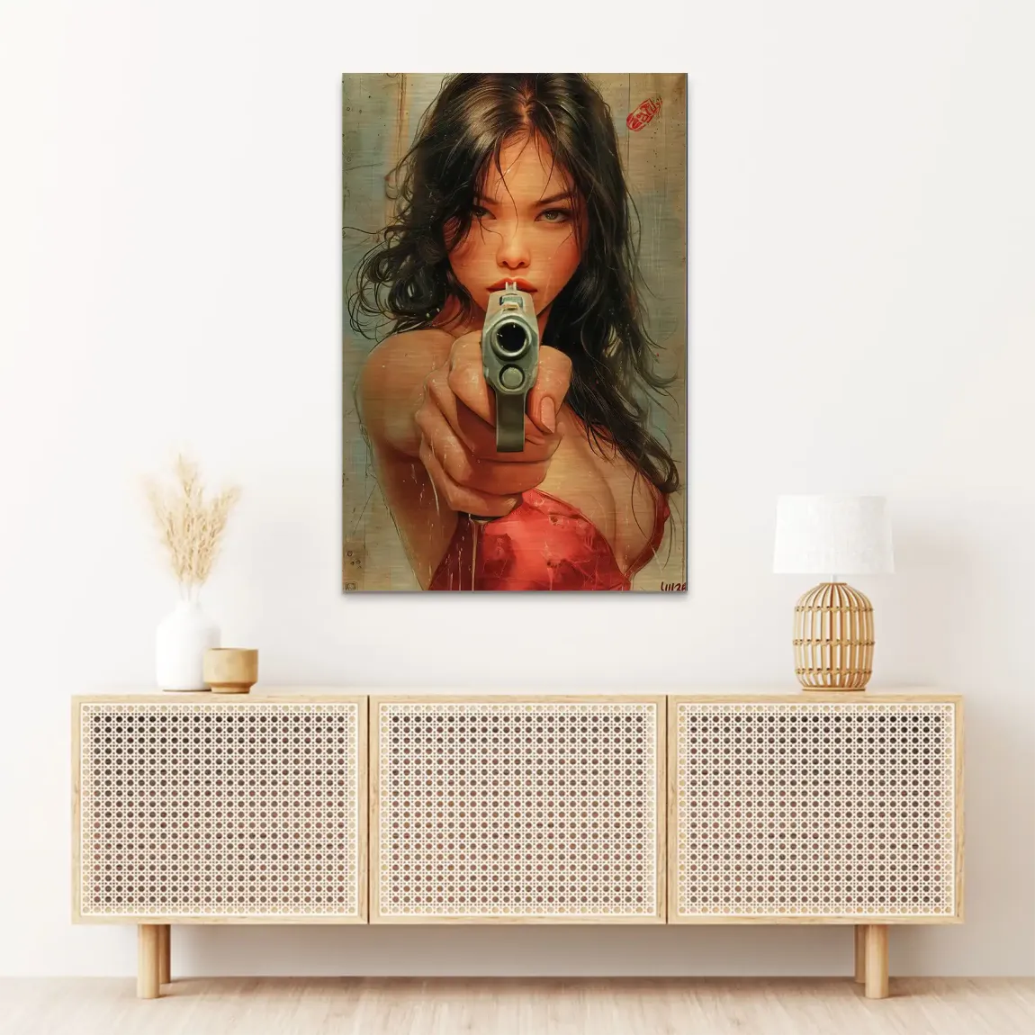 Velvet Gun Alu Dibond Bild gebürstet