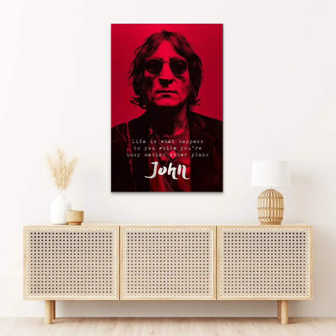 Lennon Red Vision Alu Dibond Bild gebürstet