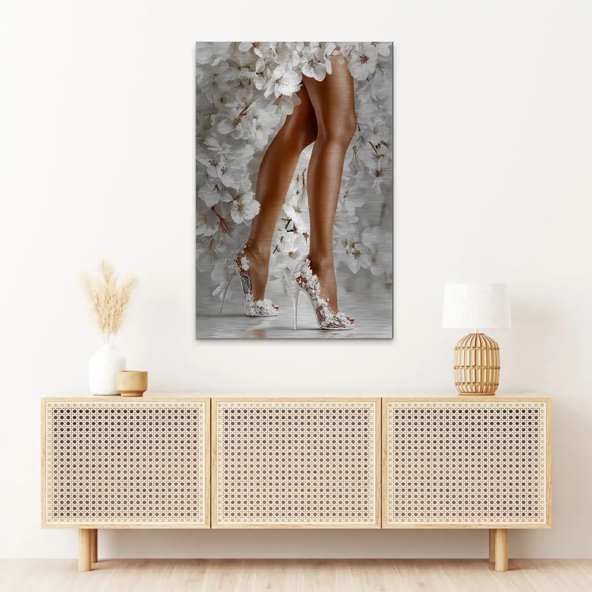 Sensual Blossom Heels Alu Dibond Bild gebürstet