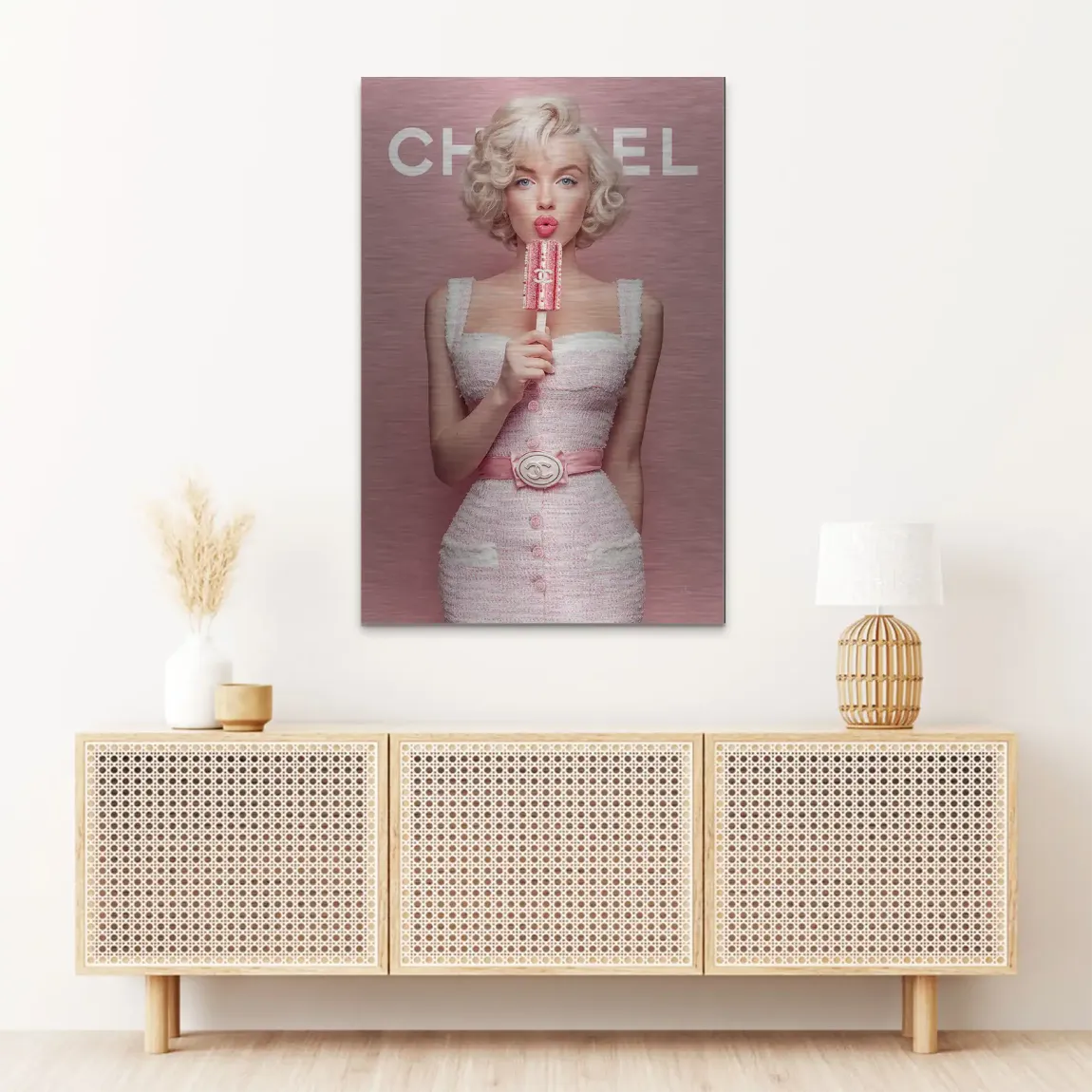 Pink Delight Marilyn Monroe Alu Dibond Bild gebürstet