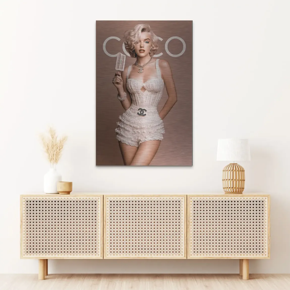 Marilyn Monroe Ice Pearl Alu Dibond Bild gebürstet