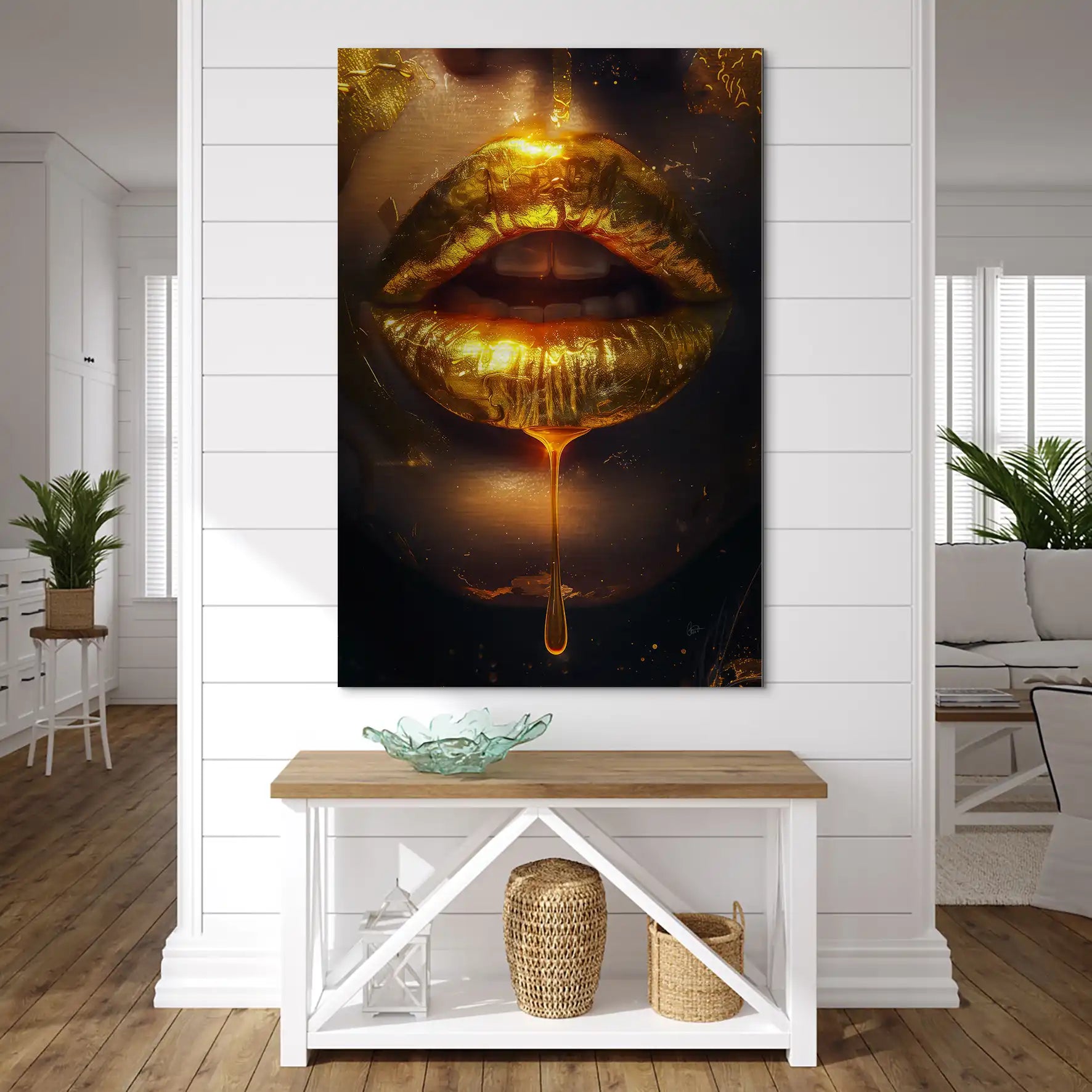 Sweet Gold Lips AluDibond Gebürstet INGALERIE