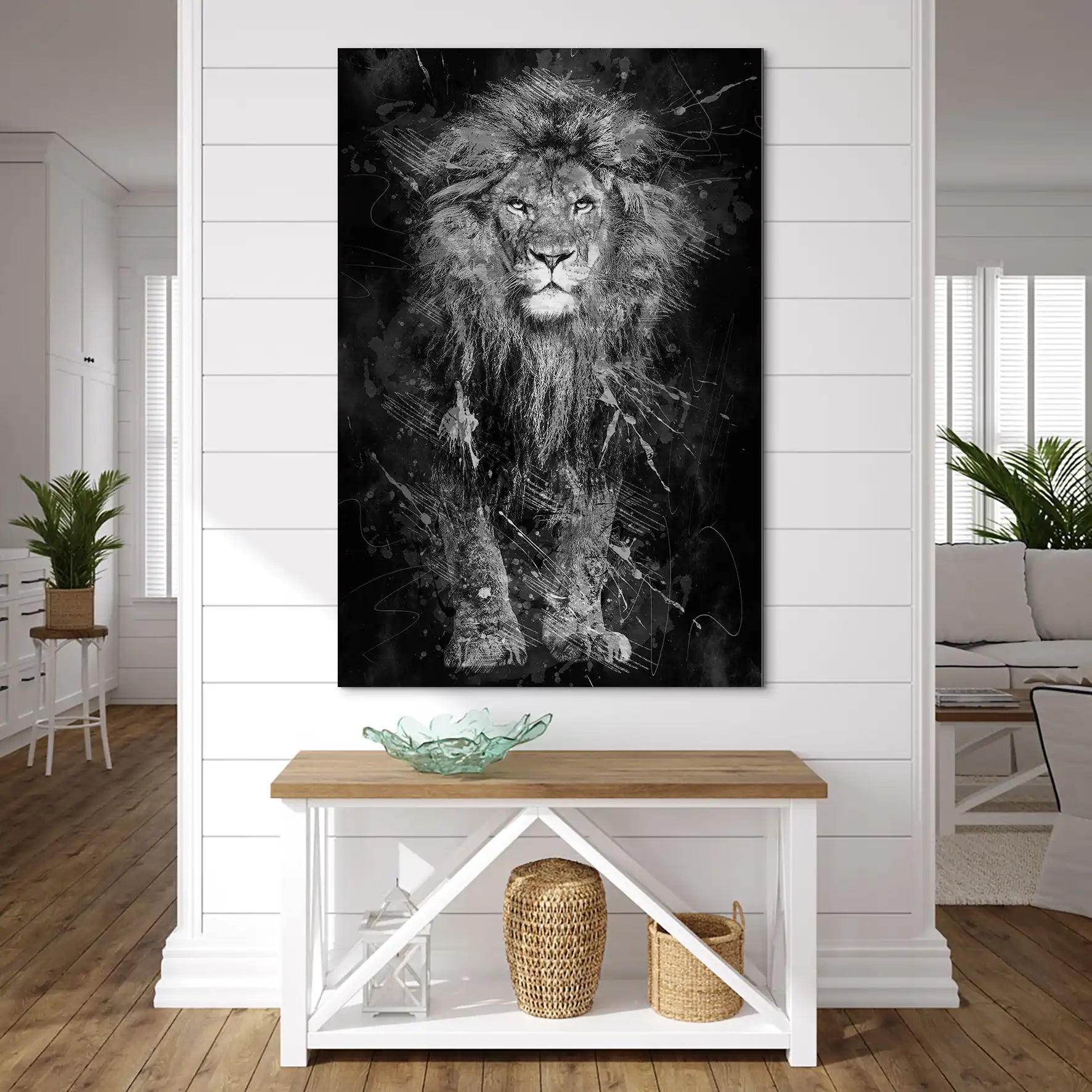 Lion Dark Splash AluDibond Gebürstet INGALERIE