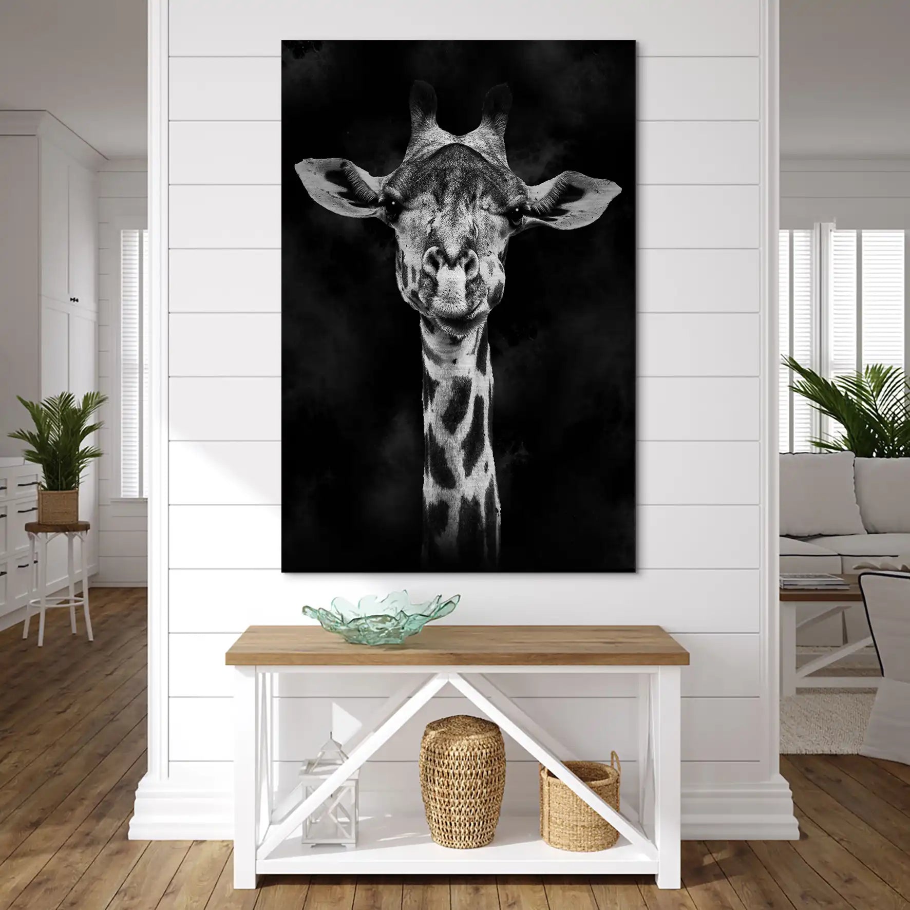 Giraffe Abstrakt Black Style AluDibond Gebürstet INGALERIE