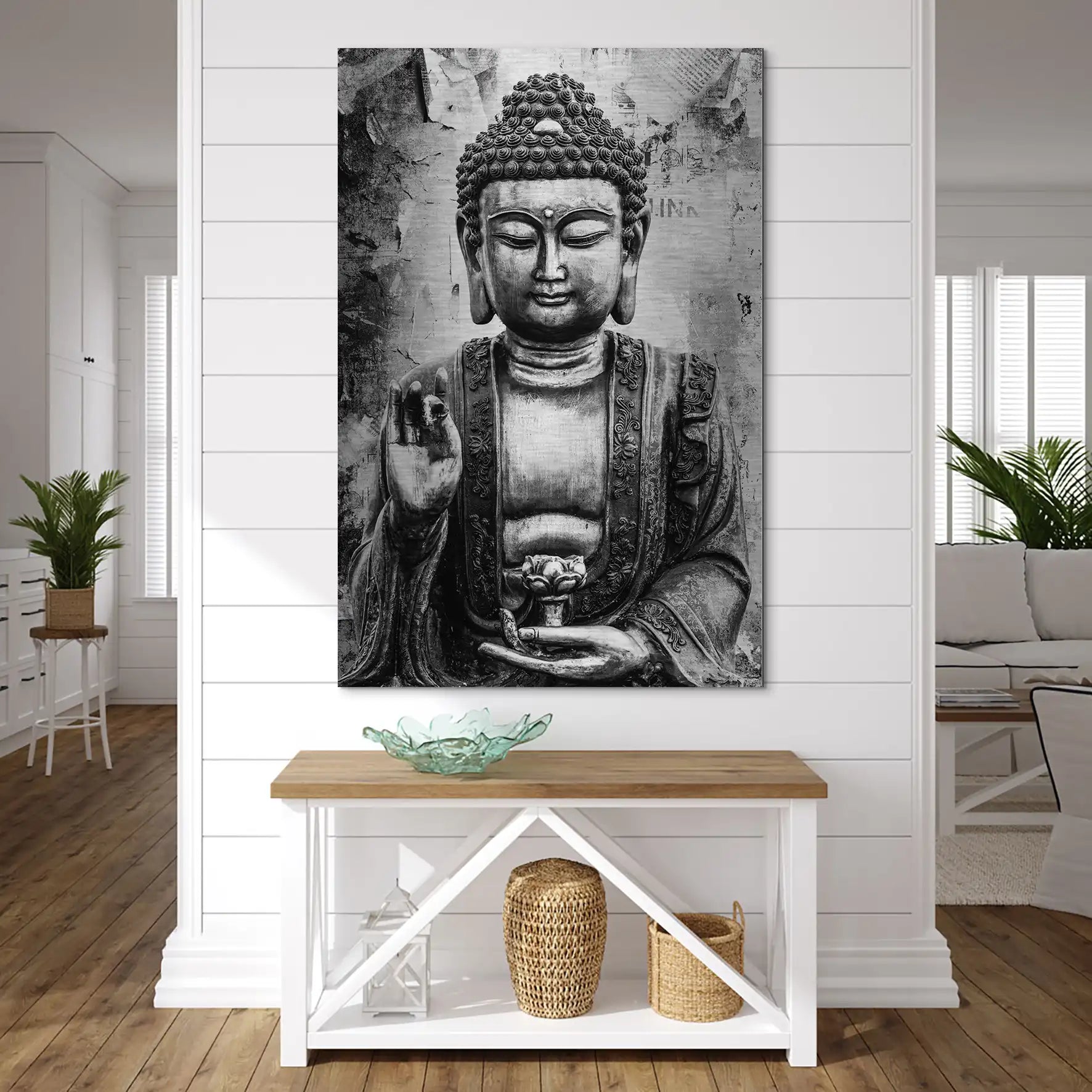 Buddha Black Style AluDibond Gebürstet INGALERIE