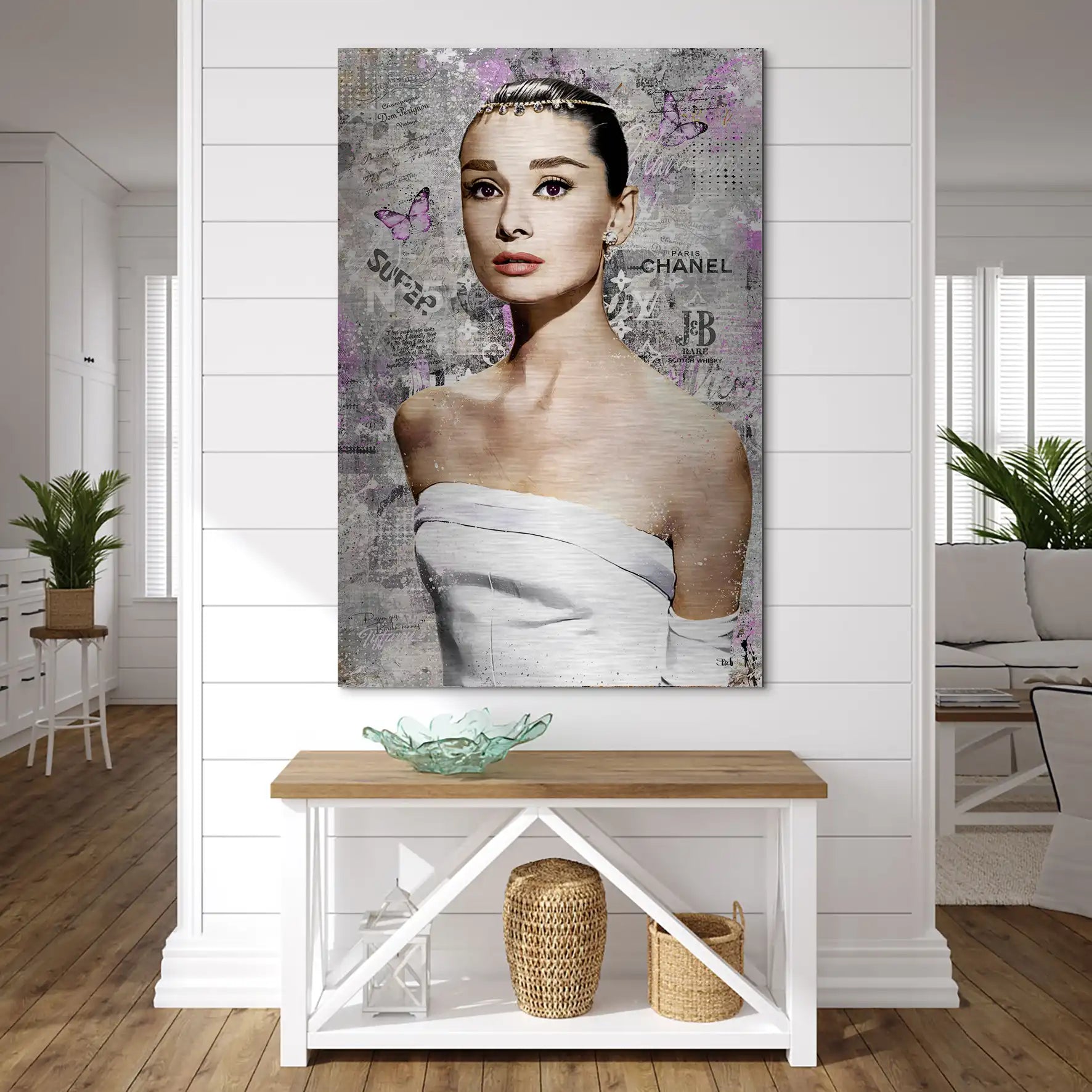 Audrey Hepburn Silver Style Pop Art AluDibond Gebürstet INGALERIE