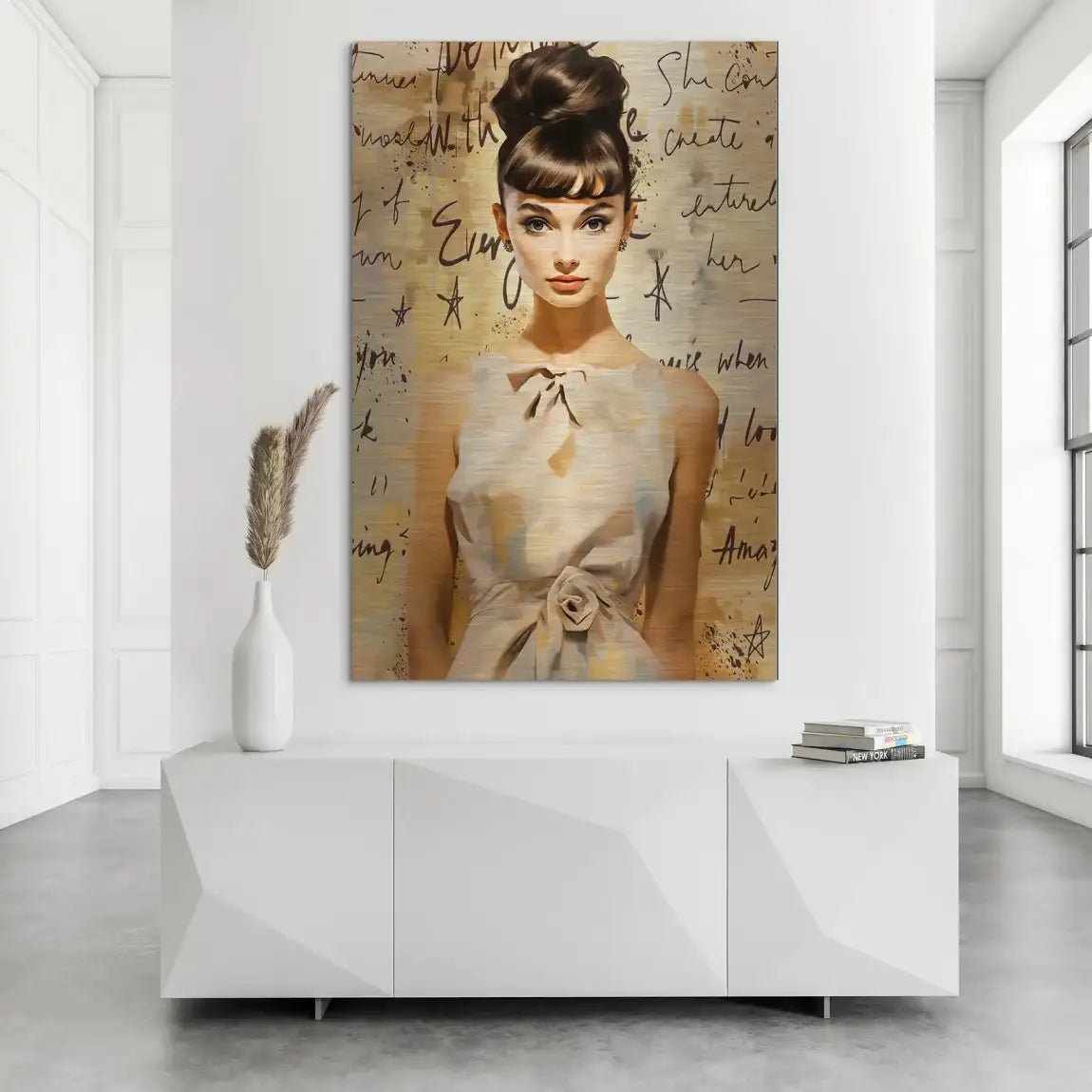 Audrey Hepburn Modern Art AluDibond Gebürstet INGALERIE