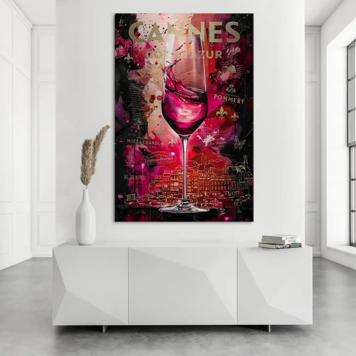 Cannes Champagner Pop Art AluDibond Gebürstet INGALERIE