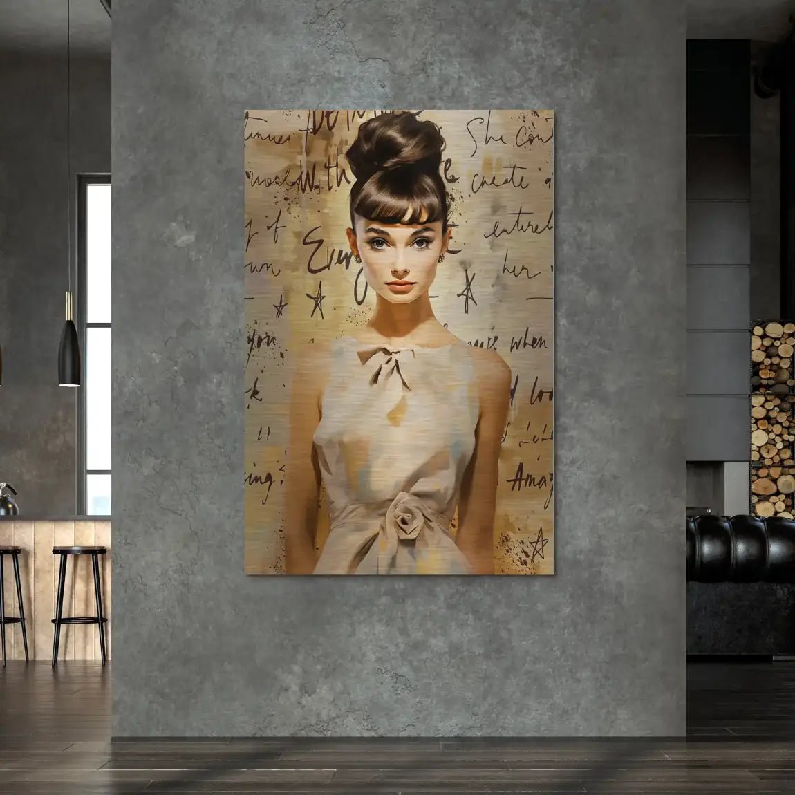 Audrey Hepburn Modern Art AluDibond Gebürstet INGALERIE