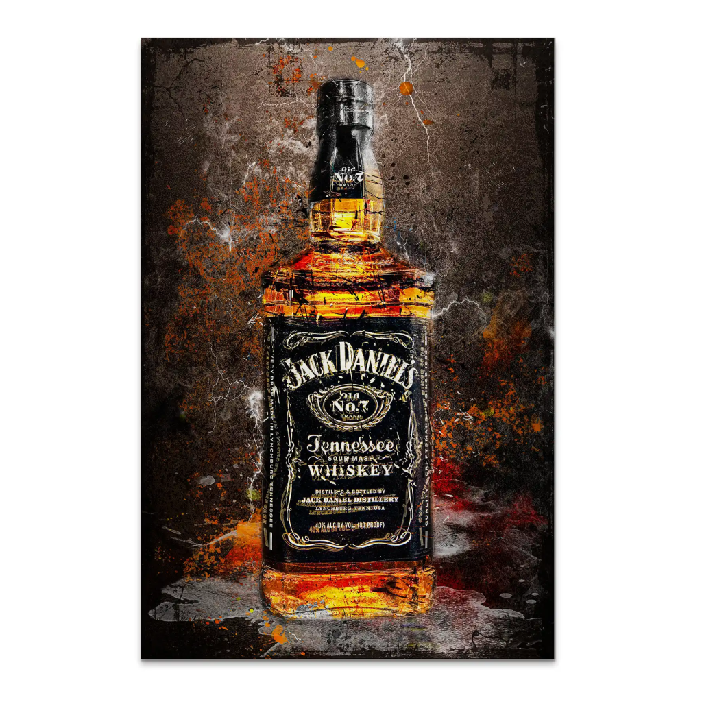 Jack Whisky Vintage Style AluDibond Gebürstet INGALERIE