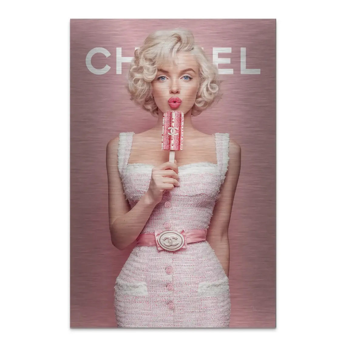 Pink Delight Marilyn Monroe Alu Dibond Bild gebürstet