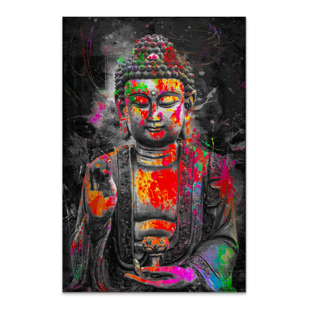 Buddha Pop Art AluDibond Bild INGALERIE