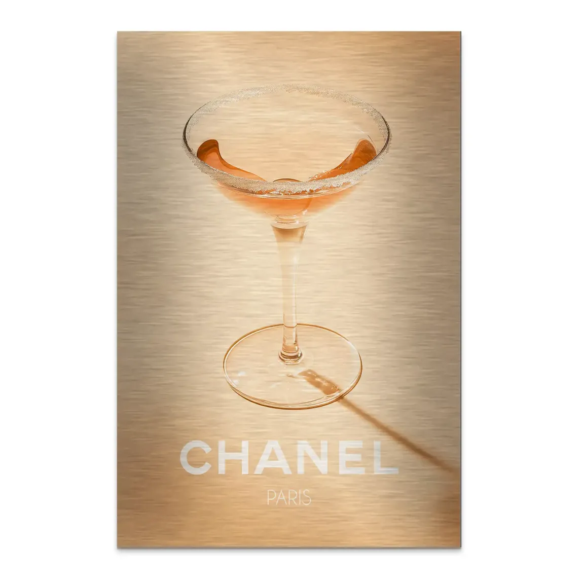 Chanel Glam Cocktail Alu Dibond Bild gebürstet