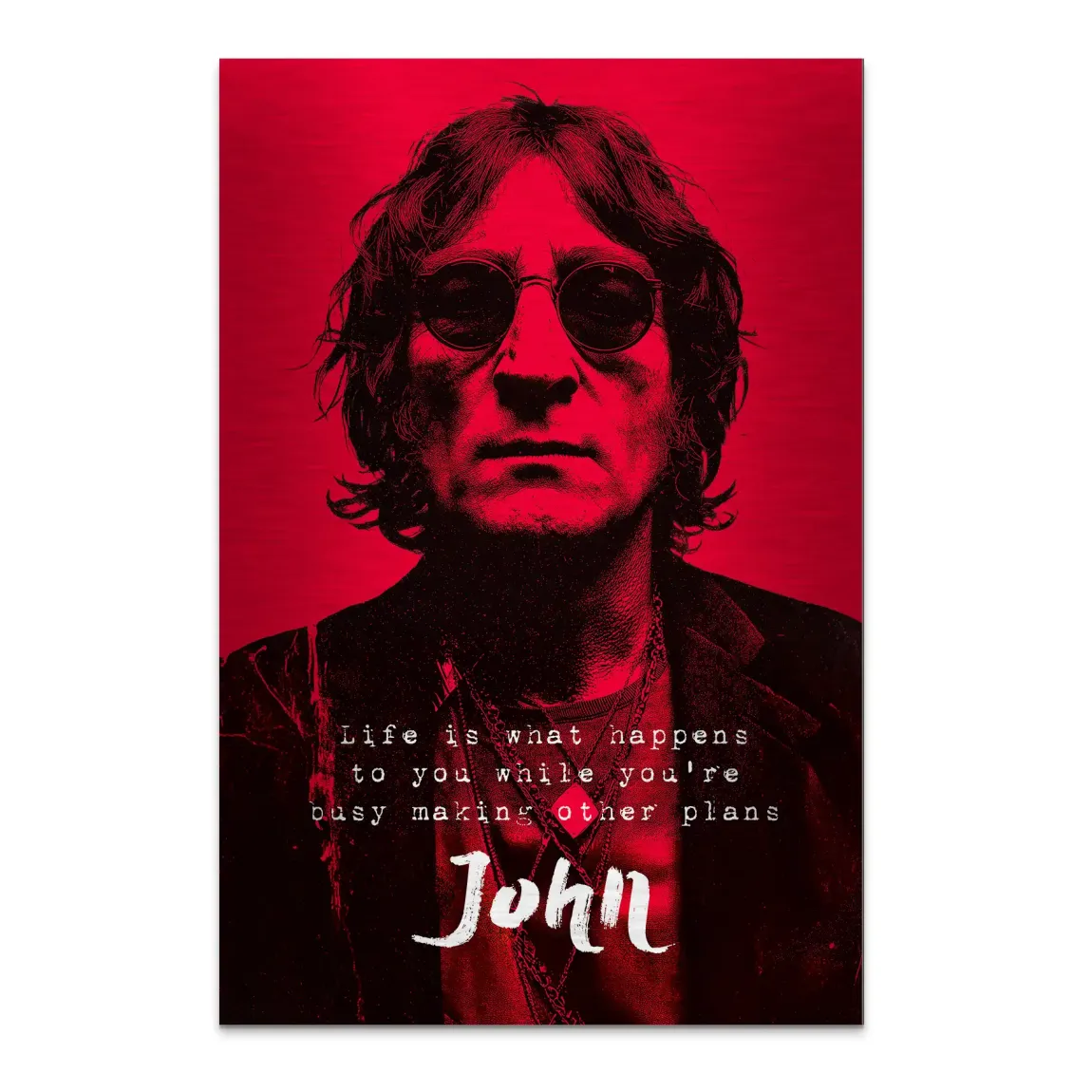 Lennon Red Vision Alu Dibond Bild gebürstet