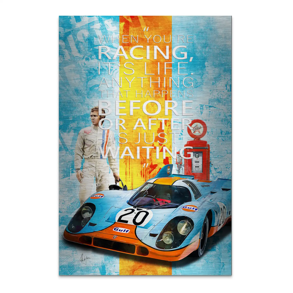 Steve Gulf Porsche 917 AluDibond Gebürstet INGALERIE