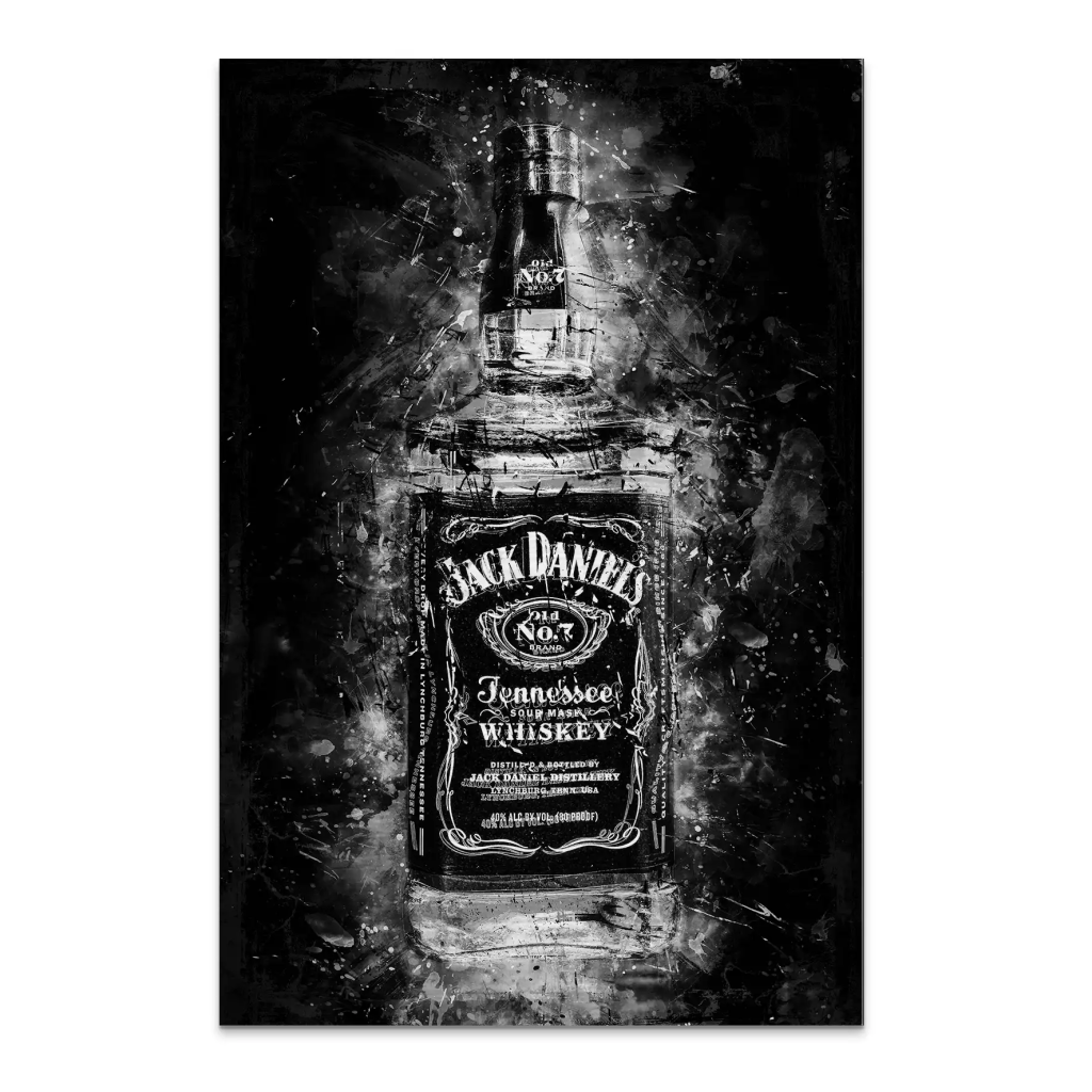 Jack Whisky Abstrakt Dark AluDibond Gebürstet INGALERIE