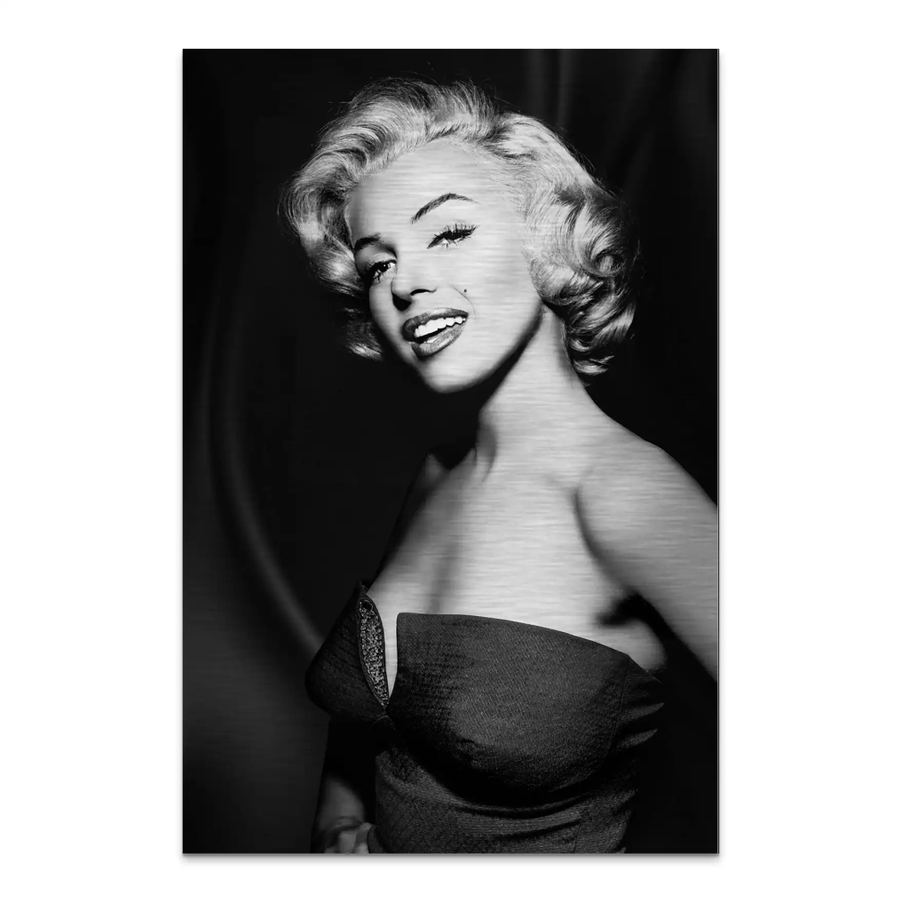 Marilyn Black and White AluDibond Gebürstet INGALERIE