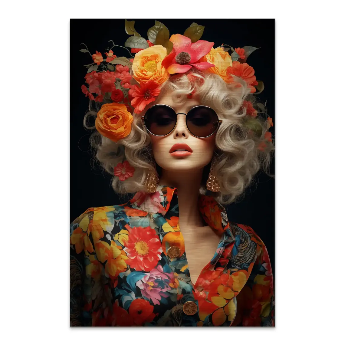 Floral Glamour Alu Dibond Bild gebürstet