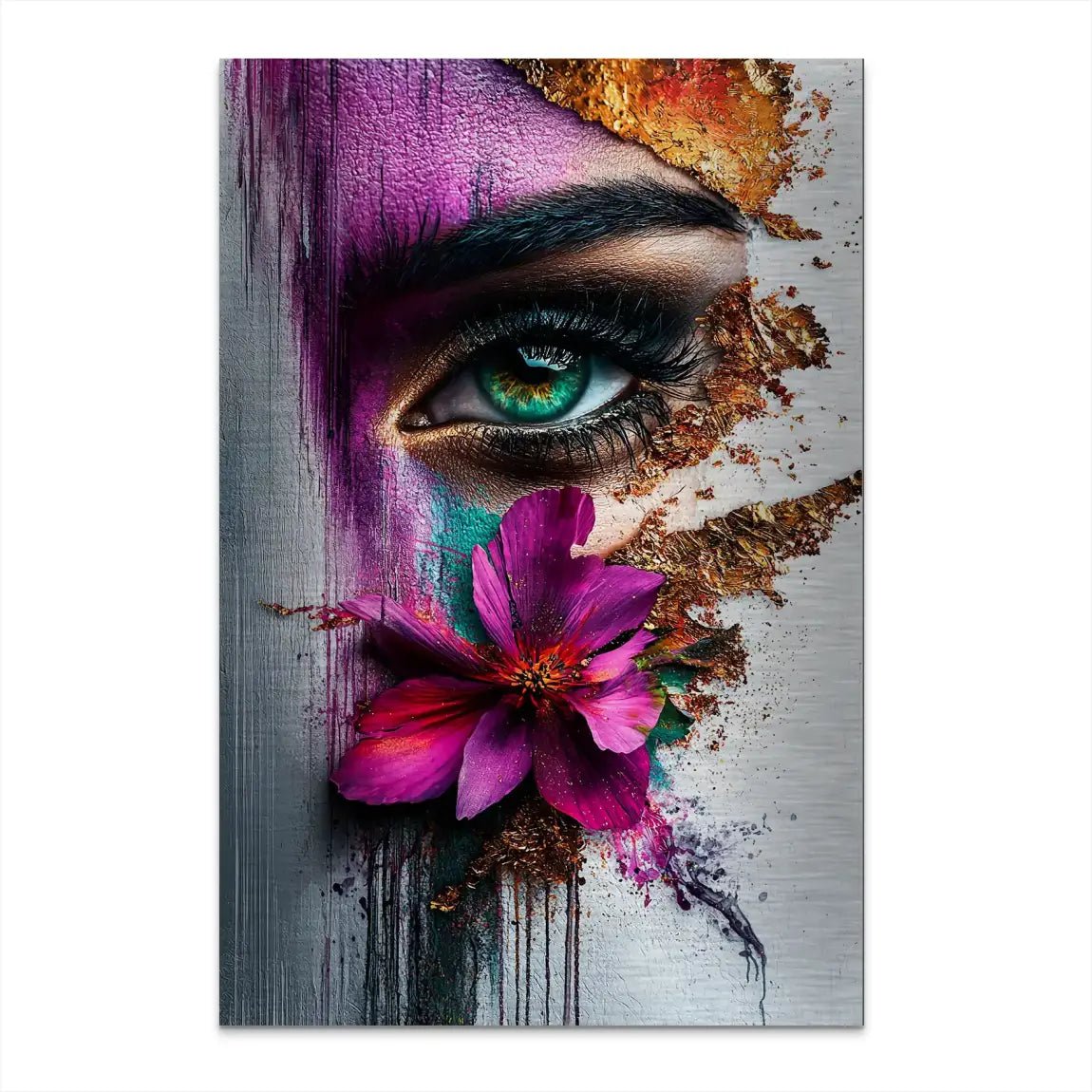 Abstrakt Flower Face Nr.4 AluDibond Gebürstet INGALERIE