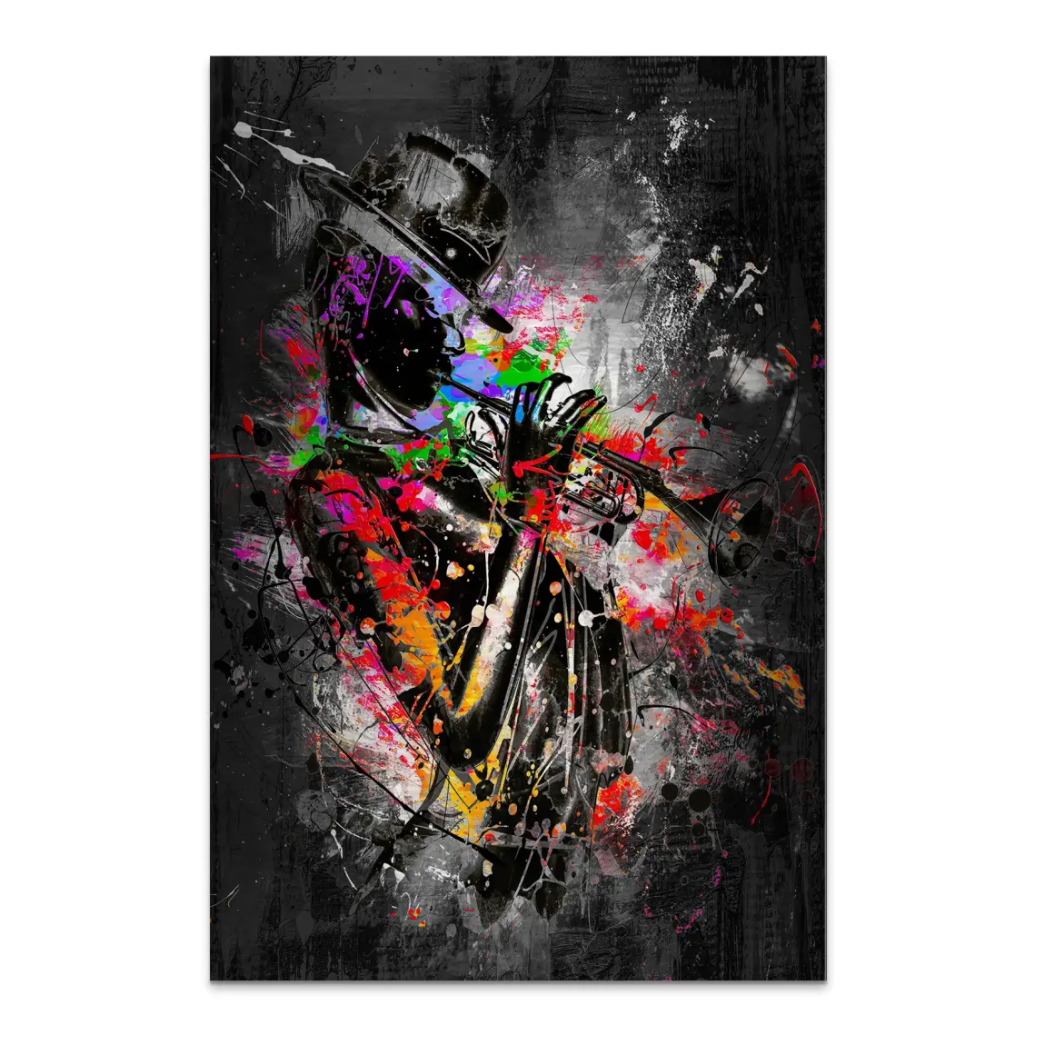 Color Jazz Trompete Alu Dibond Bild gebürstet