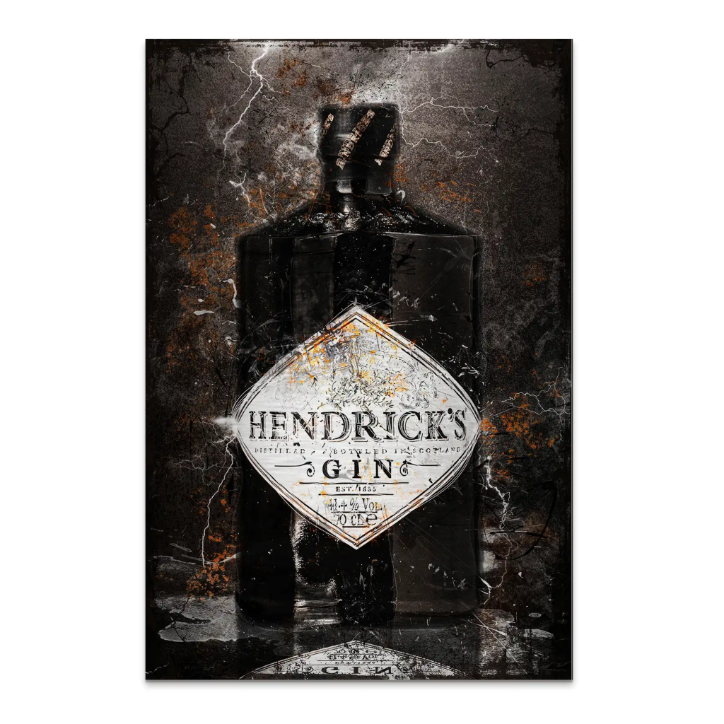 Gin Abstrakt Dark Style AluDibond Gebürstet INGALERIE