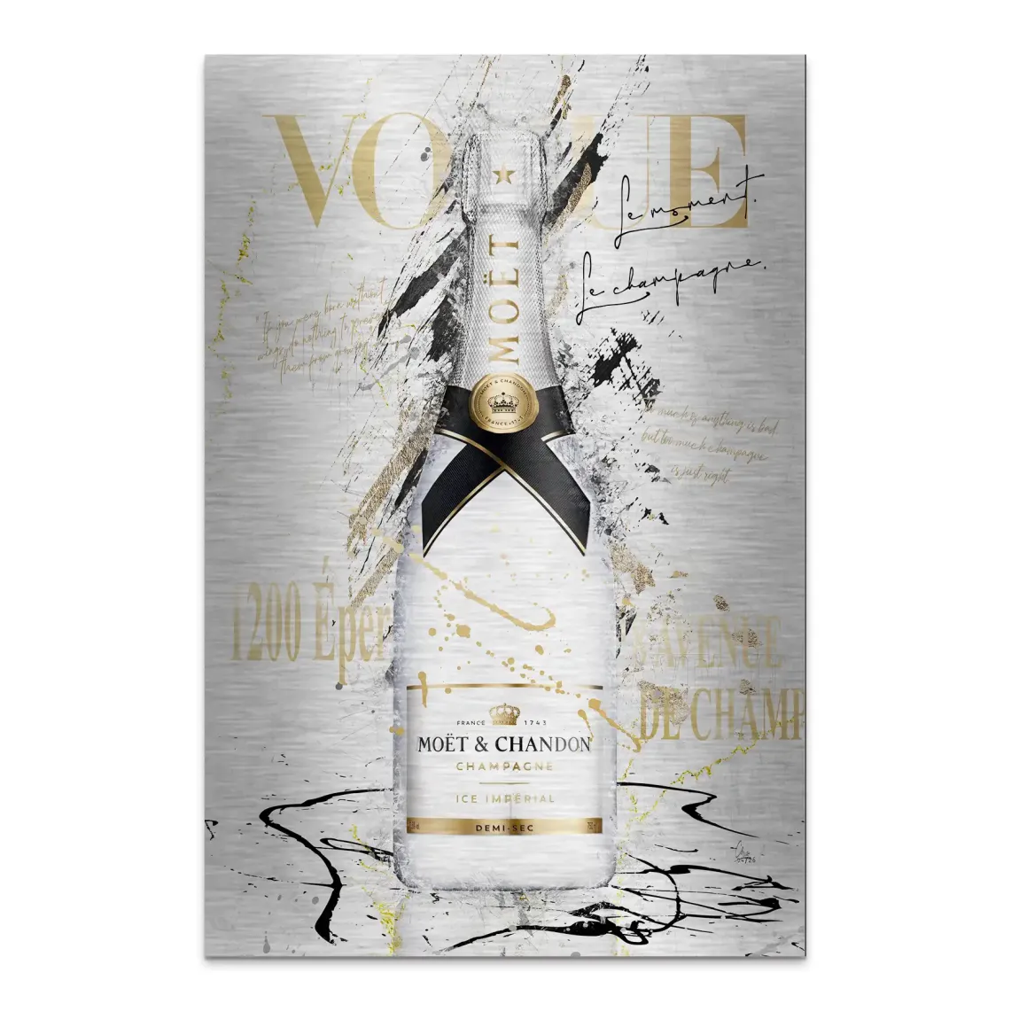 Champagner Art Aluminiumbild gebürstet
