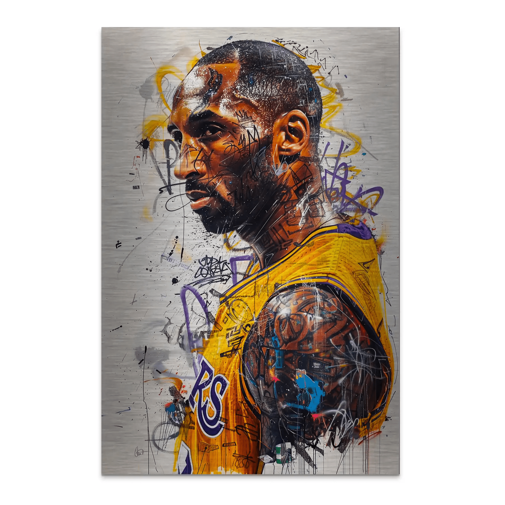 Kobe Basketball Graffiti AluDibond Gebürstet INGALERIE