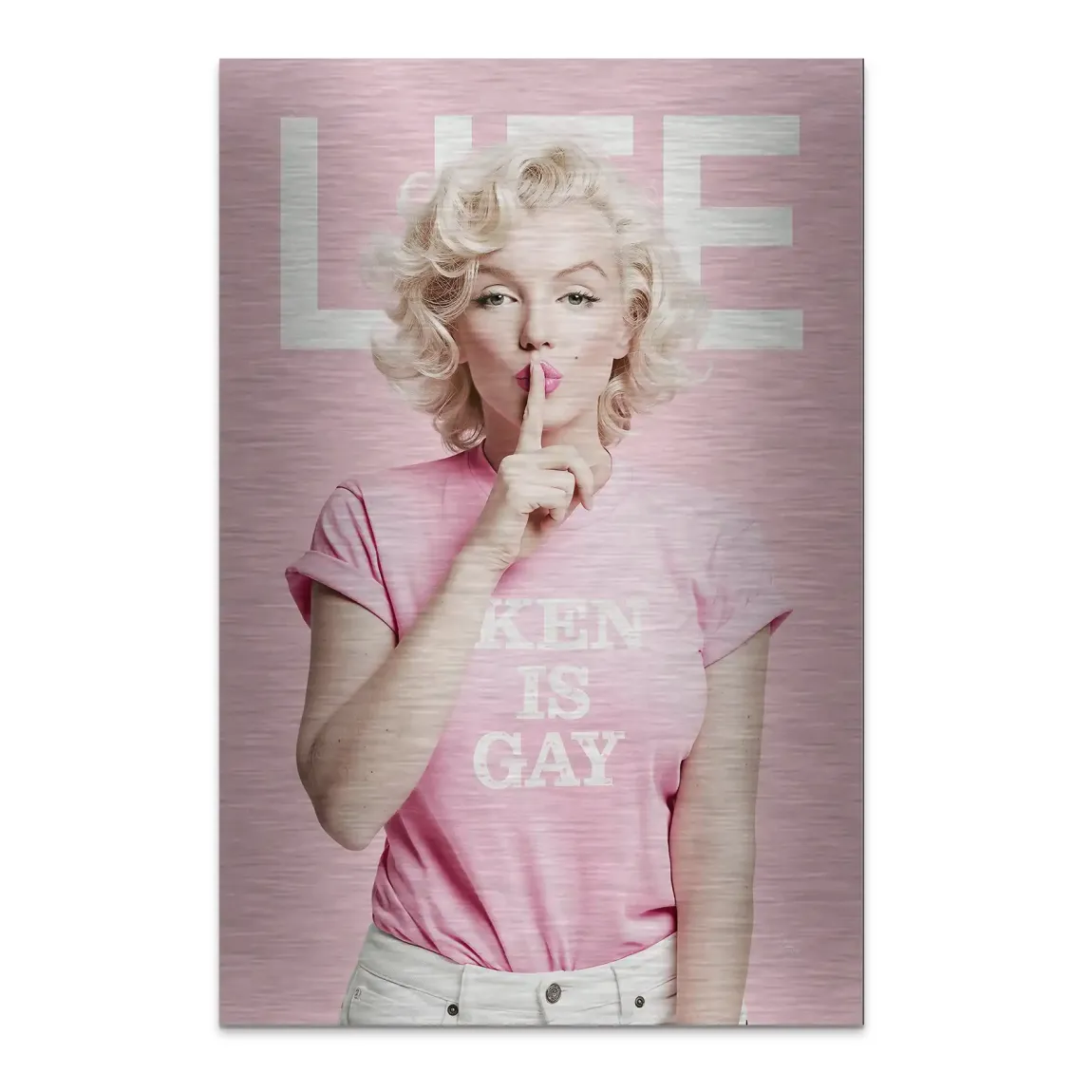 Marilyn Monroe Ken is Gay Aluminiumbild gebürstet