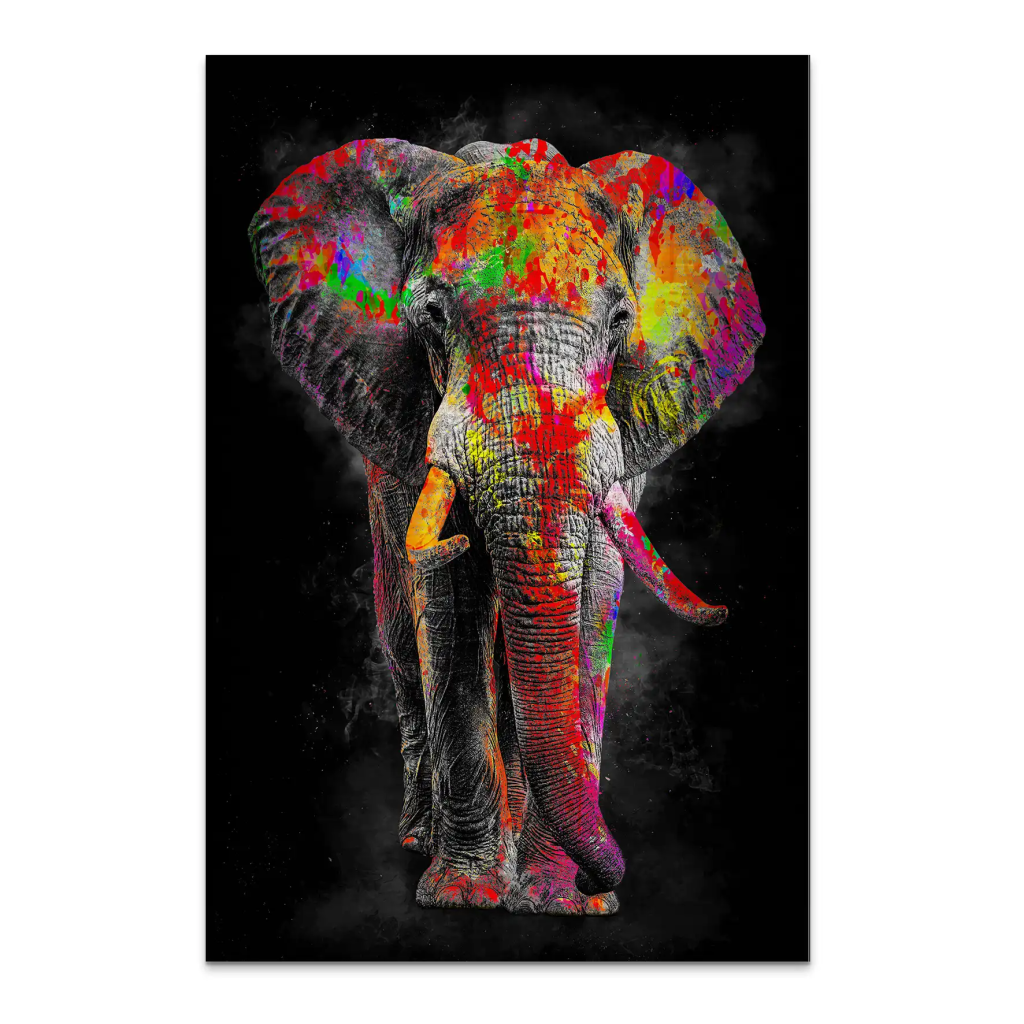 Elefant Color Style AluDibond Gebürstet INGALERIE