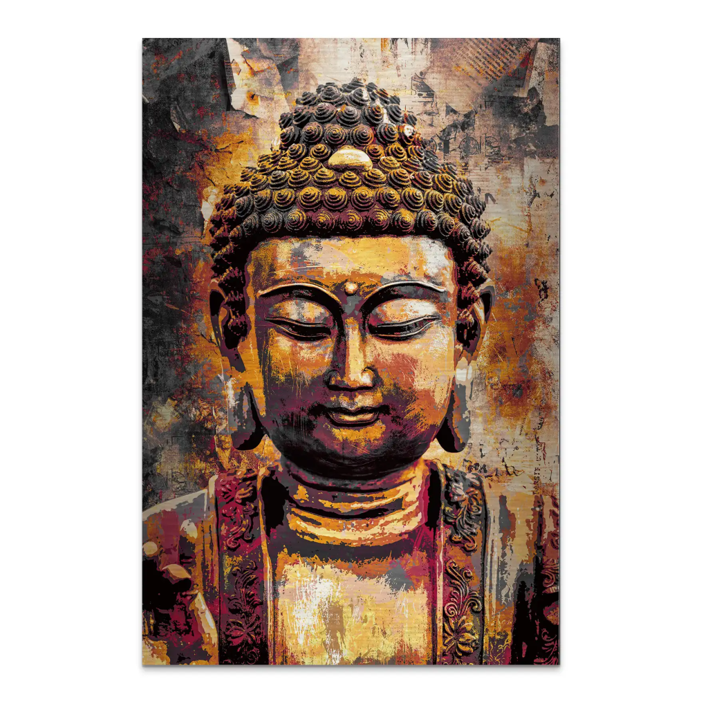 Buddha Vintage AluDibond Gebürstet INGALERIE