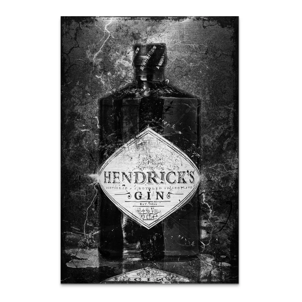 Gin Abstrakt Black Style AluDibond Gebürstet INGALERIE