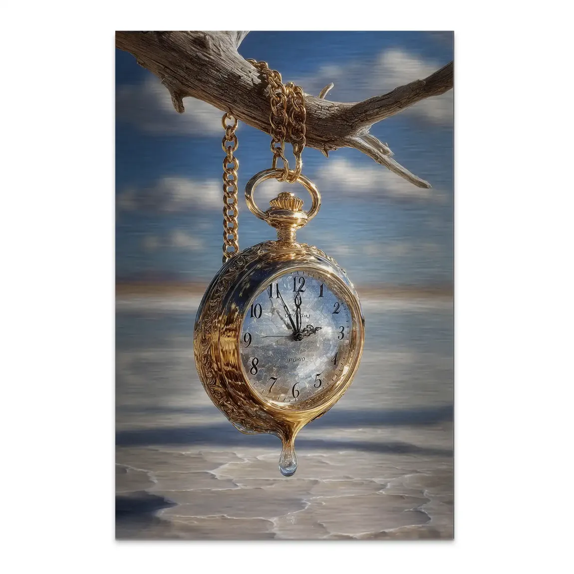 Dali Time Alu Dibond Bild gebürstet