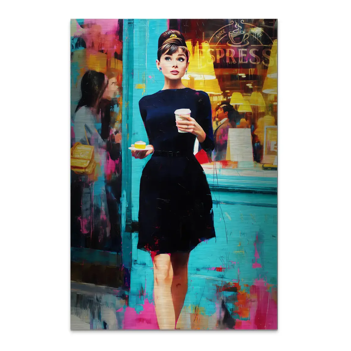 Audrey Hepburn Frühstück mit Stil Alu Gebürstet INGALERIE