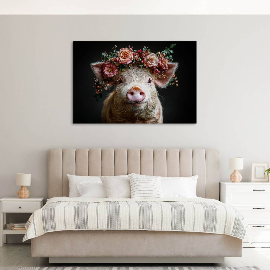 Blüten Schwein Alu Dibond Gebürstet Bild