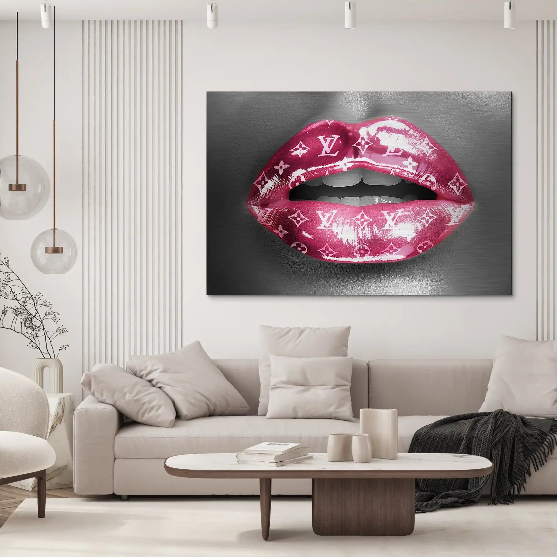 Pink Louis Lips AluDibond Gebürstet INGALERIE