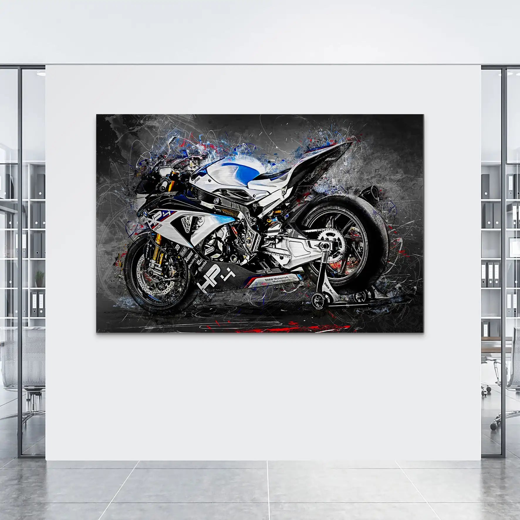 BMW HP4 Race Abstrakt Kunst AluDibond Gebürstet INGALERIE