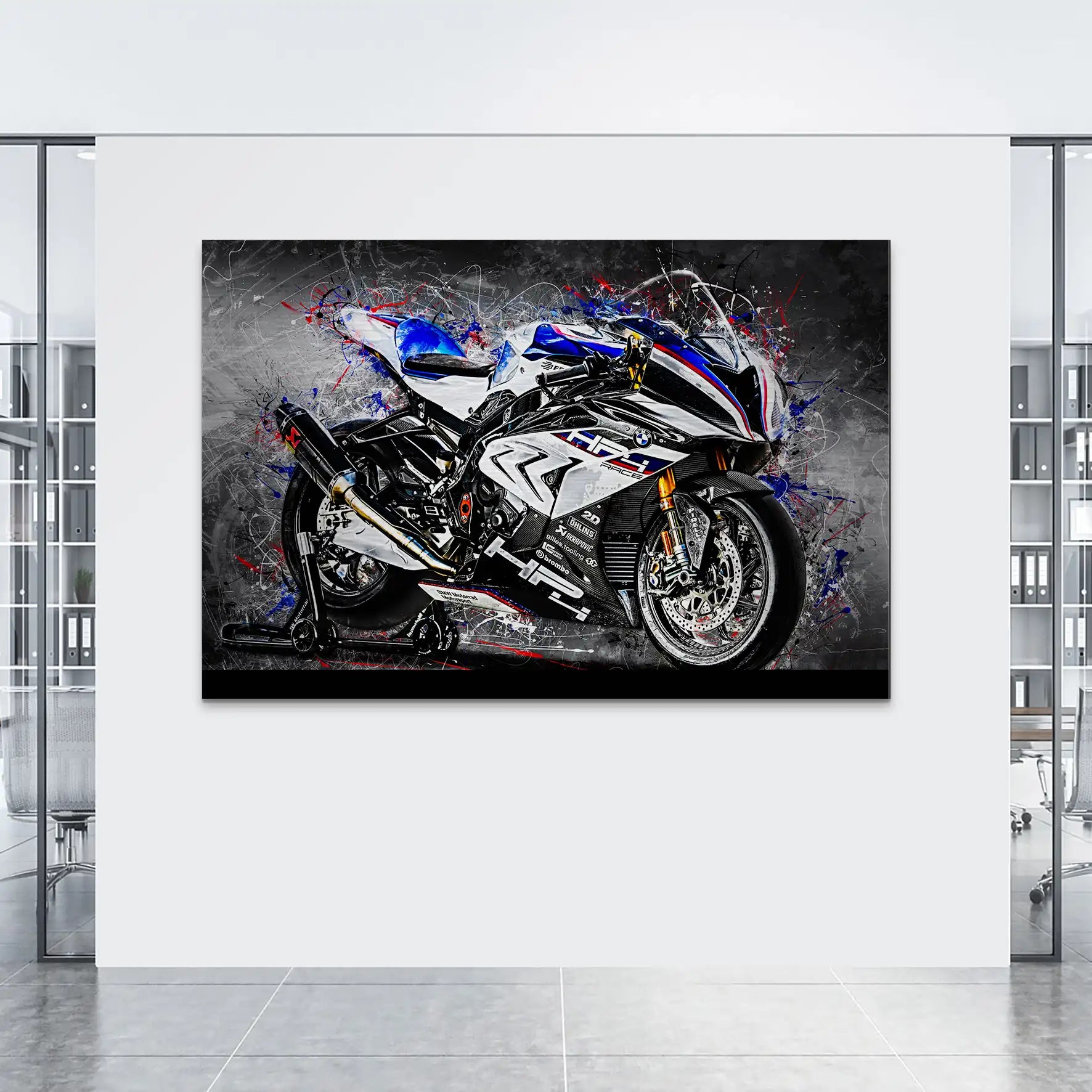 BMW HP4 Race Abstrakt AluDibond Gebürstet INGALERIE