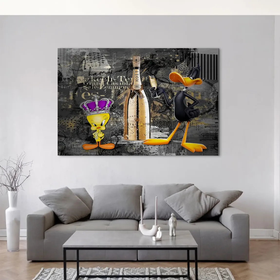 Tweety Duffy Champagner Aluminiumbild gebürstet