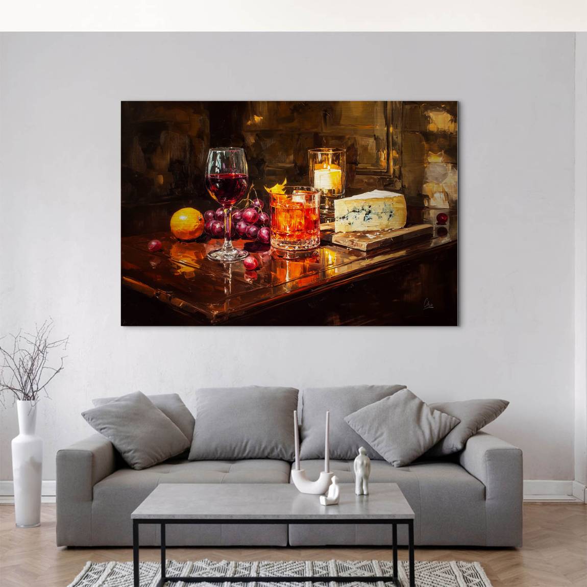 Wein im Licht Alu Dibond Gebürstet Bild