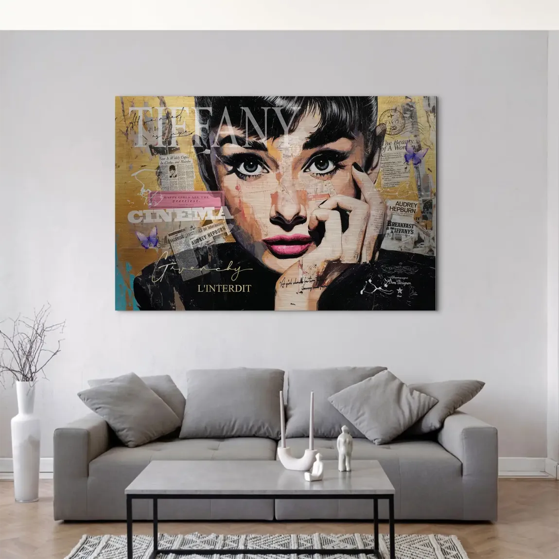 Audrey Pop Art Alu Dibond Gebürstet Bild